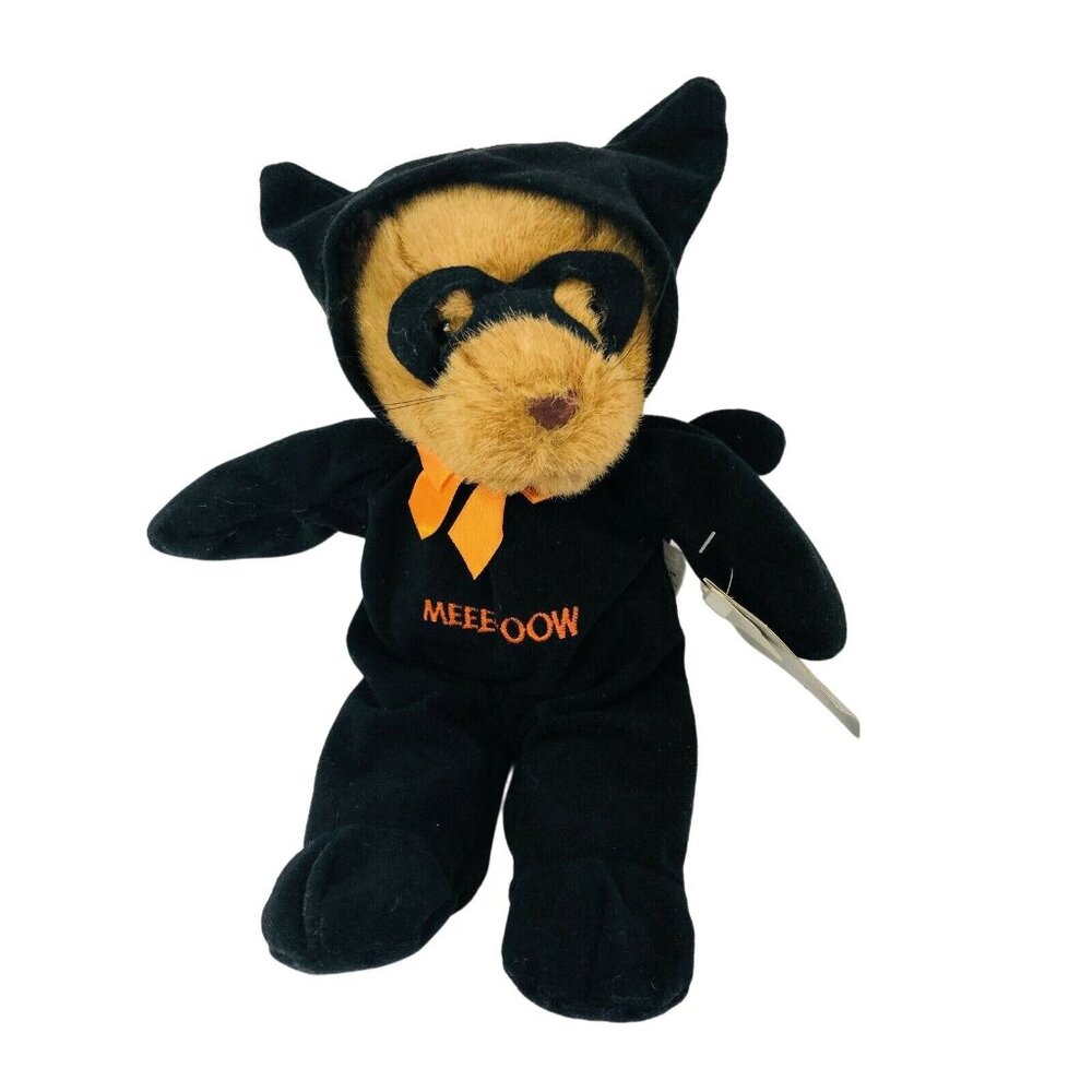 Dakin Bear in‎ Black Devil Brown Outfit Glasses Tail Halloween Plush  11" Stuff